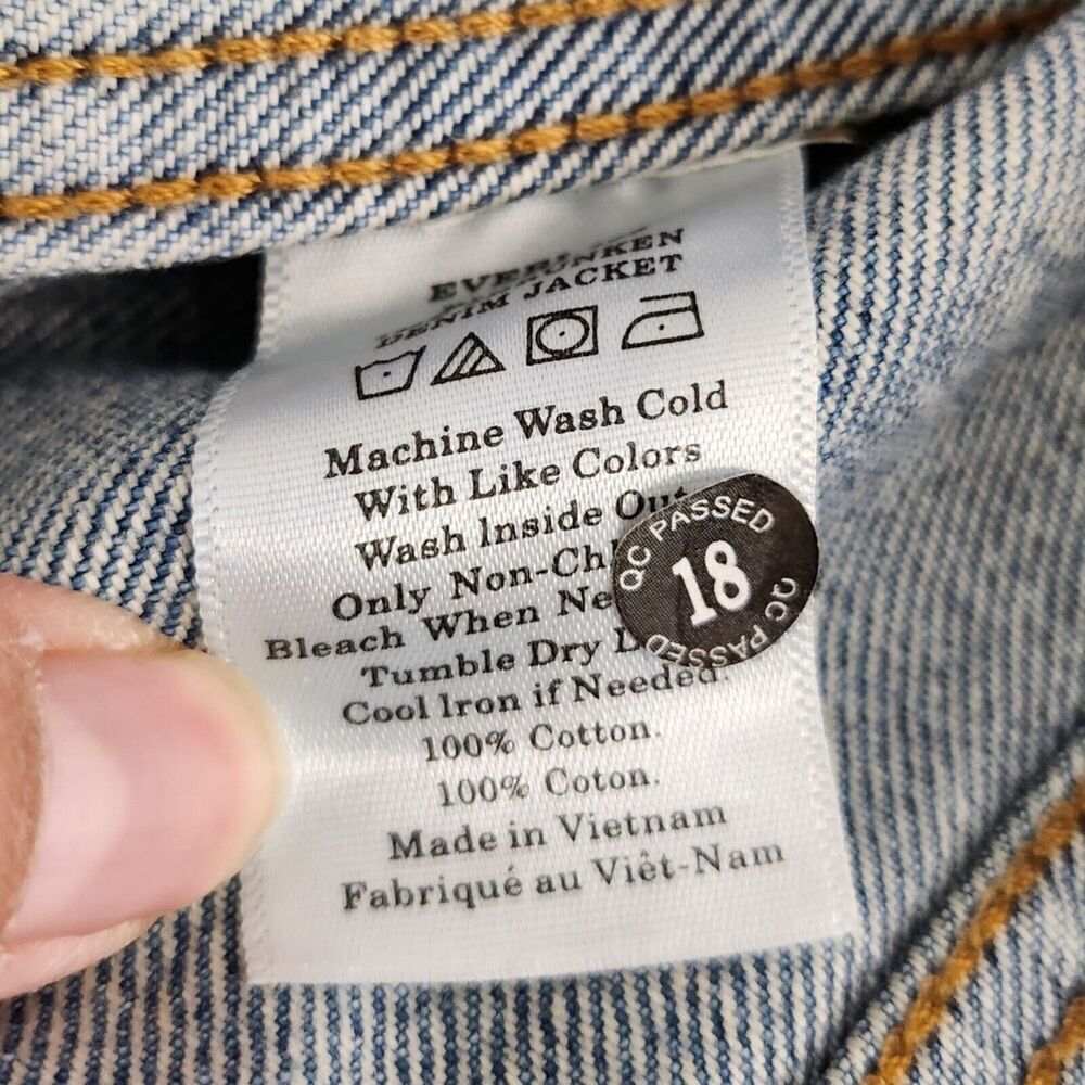 Everlane Jacket Womens XS Blue The Shrunken Denim Cropped Fit Tailored Cotton‎ - Picture 4 of 7